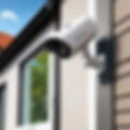 Overview of a basic security camera setup in a residential area