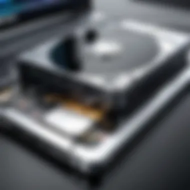 Utilizing External Storage for Backup An external hard drive connected to a laptop for backup