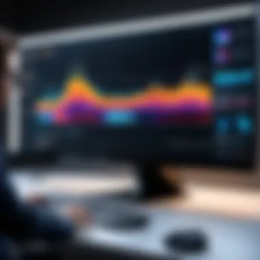 Detailed specifications of an ultrawide monitor displayed on a digital interface