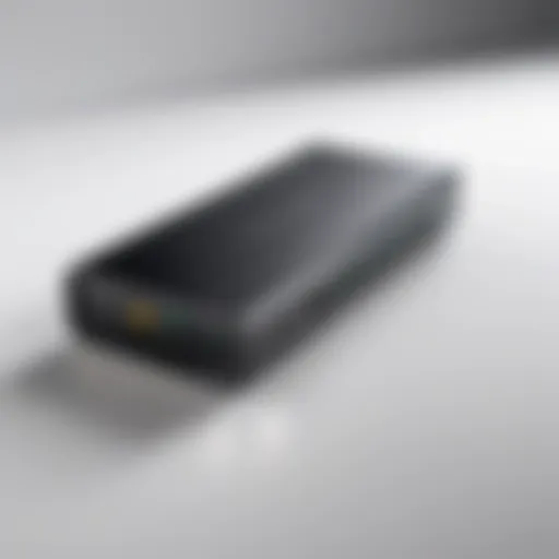A standalone cable modem showcasing its sleek design and connectivity ports.