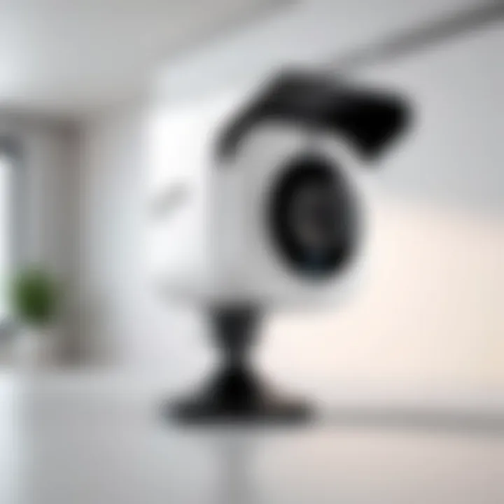 Home security camera monitoring surroundings