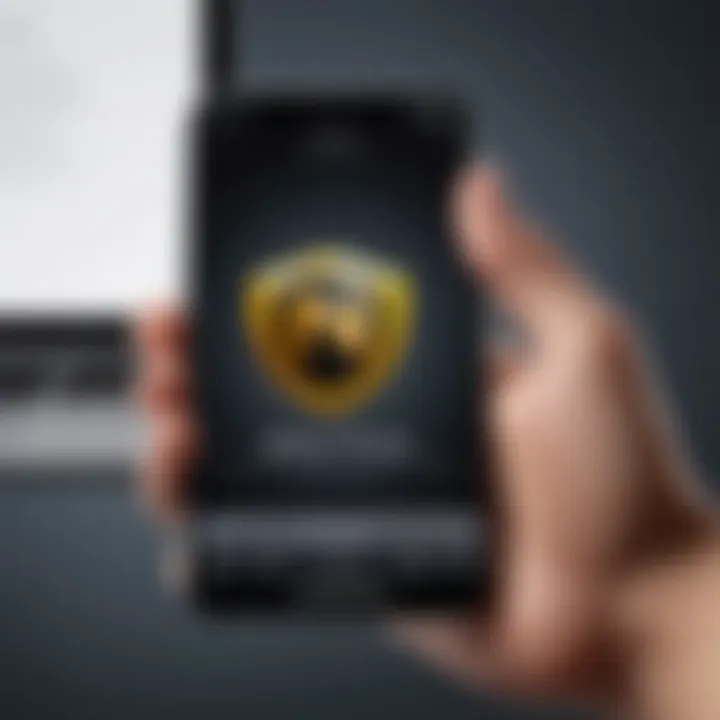 User installing Norton Antivirus on an iOS device