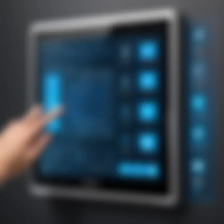 A diagram outlining the functionality and technology behind touch screen security panels.