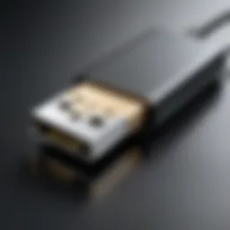 Close-up of a USB-C port highlighting its reversible design