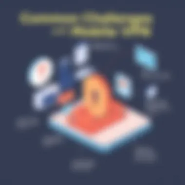 Common Challenges with Mobile VPNs Illustration depicting common challenges when using VPNs on mobile devices