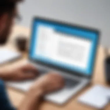 Engaging with Note-Taking Applications User engaging with a note-taking app on a laptop