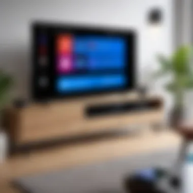 User interacting with a smart TV using Bluetooth audio output