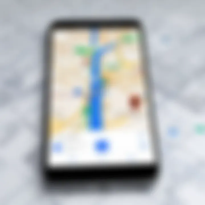 Illustration of a smartphone with location tracking feature