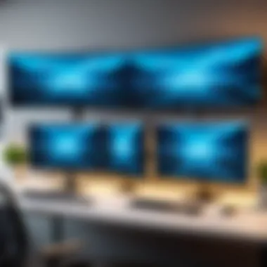 Single vs. Multiple Monitors in Workspaces Comparison of single versus multiple monitor setups in a workspace.