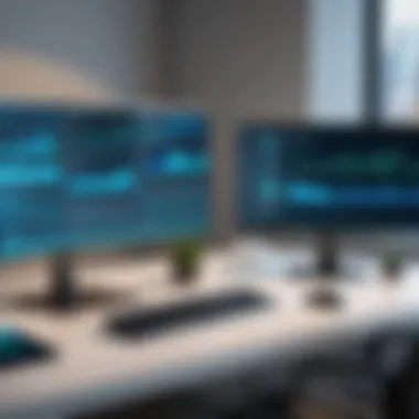 Enhanced Productivity with Multiple Monitors Setup of multiple monitors showcasing enhanced productivity.