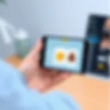 Smartphone displaying a visual recognition app identifying products.