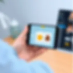 Smartphone displaying a visual recognition app identifying products.