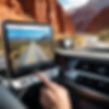 weBoost Drive Reach OTR in use on a road trip enhancing mobile connectivity