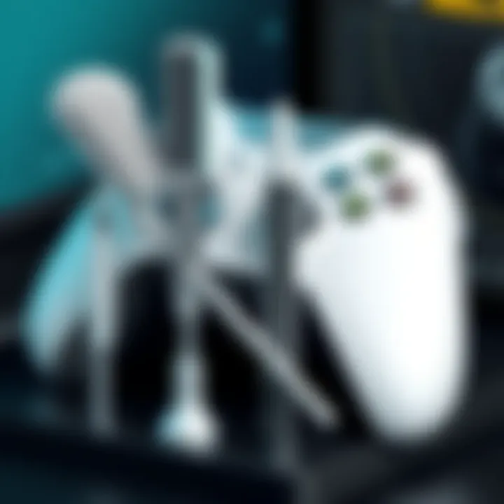 Detailed view of cleaning tools for gaming consoles